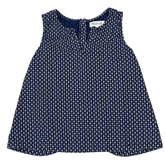 Madewell Blue & White Women’s Daisy Dot Sleeveless Top - Picture 4 of 9